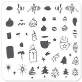 Cappuccino and Candles Christmas Plate (CjSC-06)  - CJS Small Stamping Plate